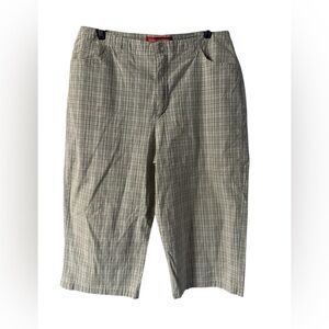 Gloria Vanderbilt Beige Plaid Casual Dress Capris